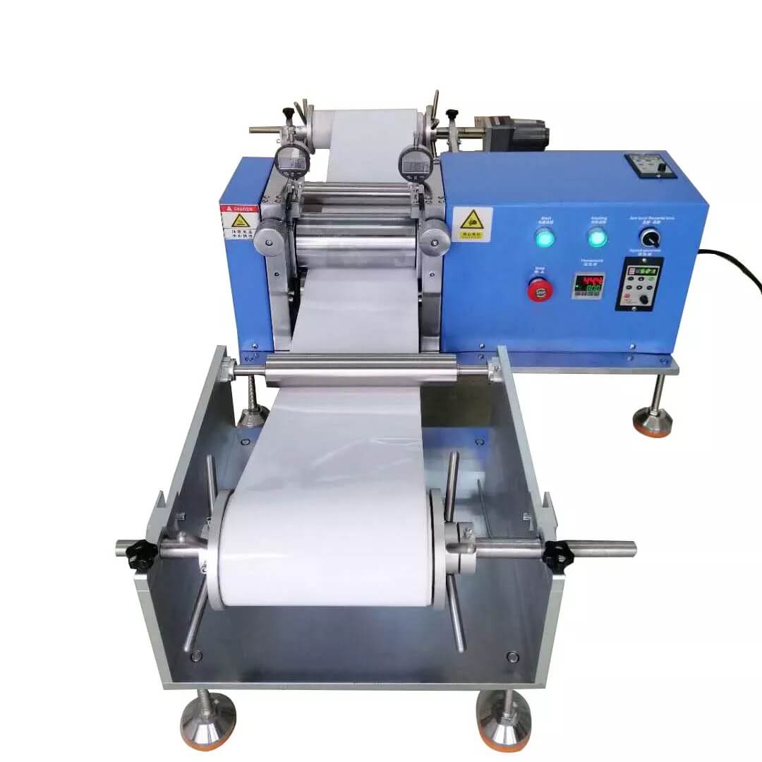 Roll to Roll Pressure Controlled Rolling Press for Battery Electrodes with Feeding and Winding Devices